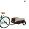 Remorque de vélo noir et orange 30 kg fer 