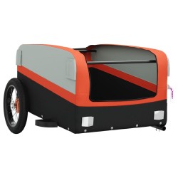 Remorque de vélo noir et orange 30 kg fer 