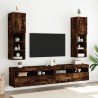 Meubles TV avec lumières LED 2 pcs chêne fumé 30,5x30x102 cm 