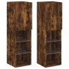 Meubles TV avec lumières LED 2 pcs chêne fumé 30,5x30x102 cm 
