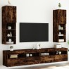 Meubles TV avec lumières LED 2 pcs chêne fumé 30,5x30x102 cm 