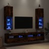 Meubles TV avec lumières LED 2 pcs chêne fumé 30,5x30x102 cm 