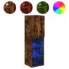 Meubles TV avec lumières LED 2 pcs chêne fumé 30,5x30x102 cm 