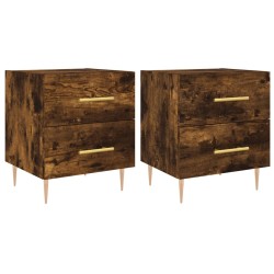 Tables de chevet 2pcs chêne fumé 40x35x47,5cm bois d’ingénierie 
