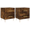 Tables de chevet 2pcs chêne fumé 40x35x47,5cm bois d’ingénierie 