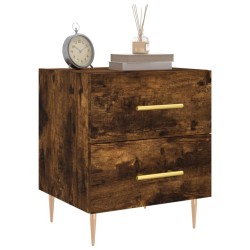 Tables de chevet 2pcs chêne fumé 40x35x47,5cm bois d’ingénierie 
