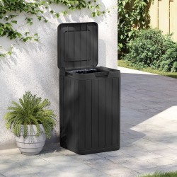 Poubelle d'extérieur anthracite 38x38x65 cm PP 