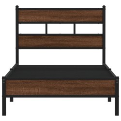 Cadre de lit sans matelas chêne marron 107x203 cm 