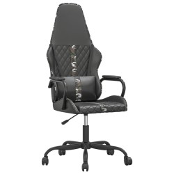 Chaise de jeu de massage camouflage et noir similicuir 