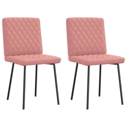 Chaises à manger lot de 2 rose similicuir 