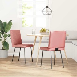 Chaises à manger lot de 2 rose similicuir 
