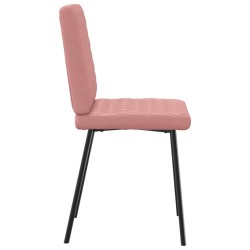 Chaises à manger lot de 2 rose similicuir 