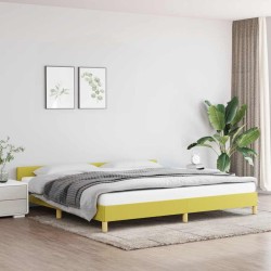 Cadre de lit sans matelas vert 200x200 cm tissu 