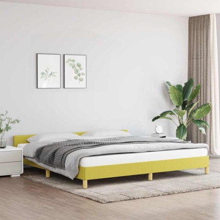 Cadre de lit sans matelas vert 200x200 cm tissu 