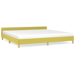 Cadre de lit sans matelas vert 200x200 cm tissu 