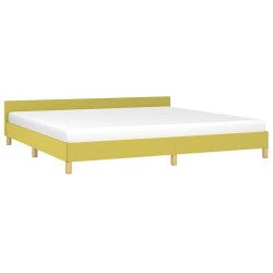 Cadre de lit sans matelas vert 200x200 cm tissu 