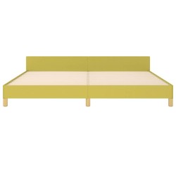 Cadre de lit sans matelas vert 200x200 cm tissu 