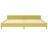 Cadre de lit sans matelas vert 200x200 cm tissu 
