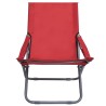 Chaises pliables de plage lot de 2 Tissu Rouge 