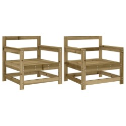 Chaises de jardin lot de 2 bois de pin imprégné 