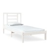 Cadre de lit sans matelas blanc 75x190 cm bois massif 