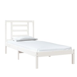 Cadre de lit sans matelas blanc 75x190 cm bois massif 