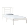 Cadre de lit sans matelas blanc 75x190 cm bois massif 