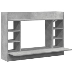 Bureau mural gris béton 105x48x75 cm bois d'ingénierie 