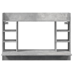 Bureau mural gris béton 105x48x75 cm bois d'ingénierie 