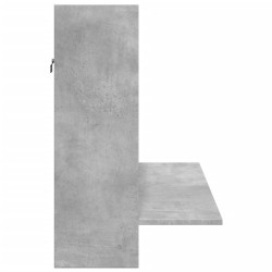 Bureau mural gris béton 105x48x75 cm bois d'ingénierie 