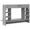 Bureau mural gris béton 105x48x75 cm bois d'ingénierie 
