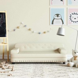 Canapé pour enfants crème 90x53x30 cm similicuir 