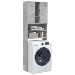 Meuble pour machine à laver Gris béton 64x25,5x190 cm 