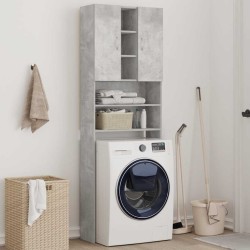 Meuble pour machine à laver Gris béton 64x25,5x190 cm 