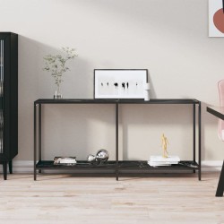 Table console Noir 160x35x75,5 cm Verre trempé 