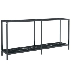 Table console Noir 160x35x75,5 cm Verre trempé 