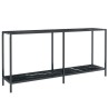 Table console Noir 160x35x75,5 cm Verre trempé 