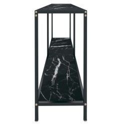 Table console Noir 160x35x75,5 cm Verre trempé 