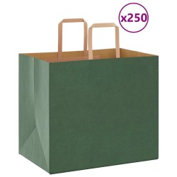 Sacs en papier 250 pcs avec poignées vert 32x22x28 cm 
