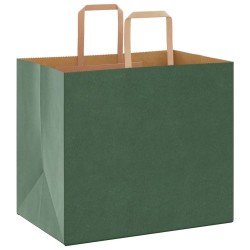 Sacs en papier 250 pcs avec poignées vert 32x22x28 cm 