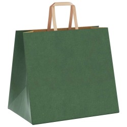 Sacs en papier 250 pcs avec poignées vert 32x22x28 cm 
