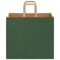 Sacs en papier 250 pcs avec poignées vert 32x22x28 cm 