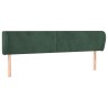 Tête de lit avec oreilles Vert foncé 203x23x78/88 cm Velours 