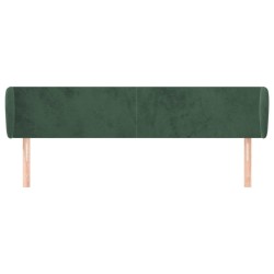 Tête de lit avec oreilles Vert foncé 203x23x78/88 cm Velours 