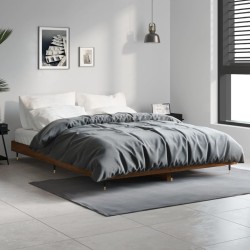 Cadre de lit sans matelas chêne marron 135x190 cm 