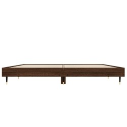 Cadre de lit sans matelas chêne marron 135x190 cm 