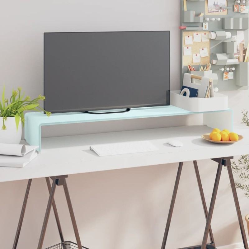 Meuble TV/Support pour moniteur 100x30x13 cm verre vert Meuble TV/Support pour moniteur 100x30x13 cm verre vert