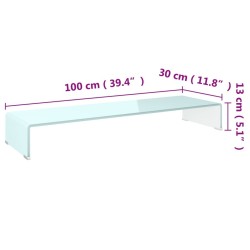 Meuble TV/Support pour moniteur 100x30x13 cm verre vert 