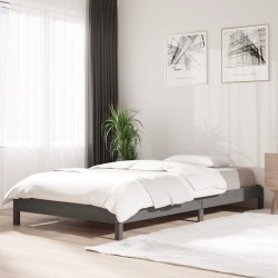 Lit empilable sans matelas gris 75x190 cm bois de pin massif 