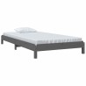 Lit empilable sans matelas gris 75x190 cm bois de pin massif 